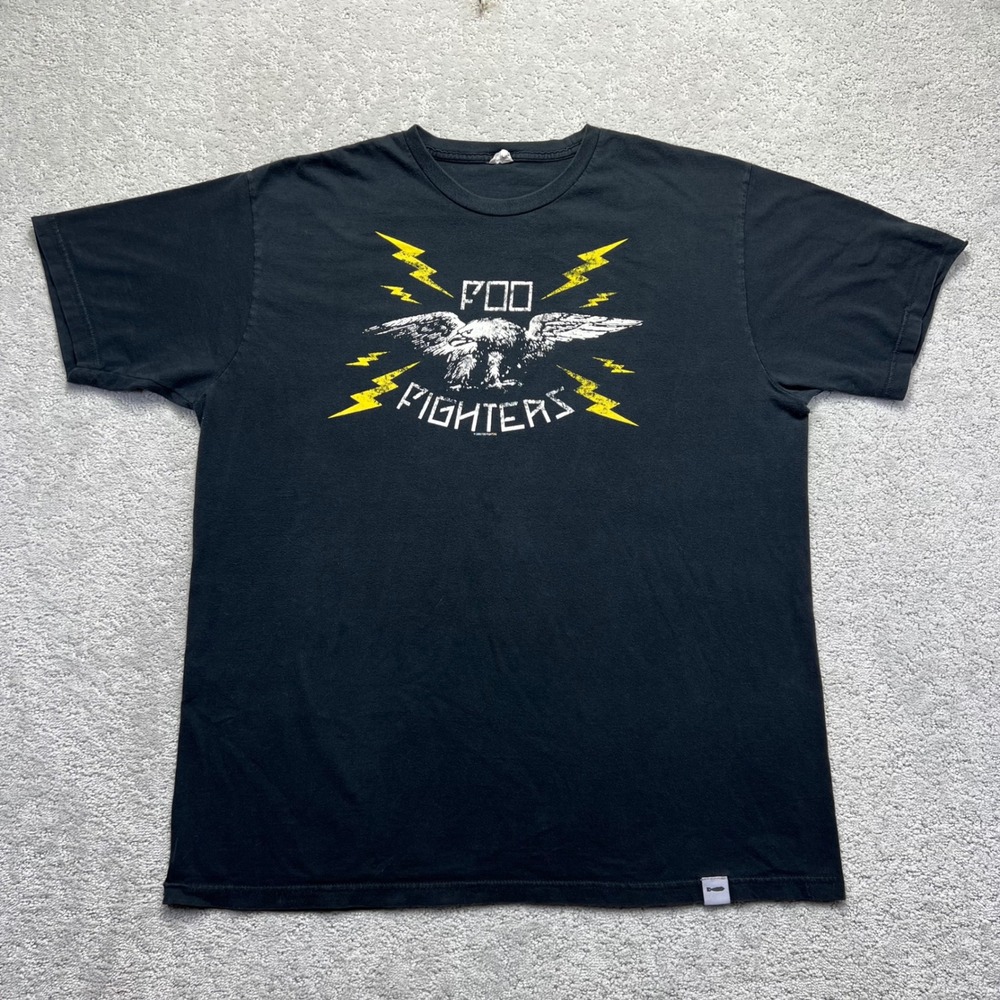 Y2k Foo Fighters 2008 T-Shirt Size 2XL Black Faded Graphic Band Tee Distressed